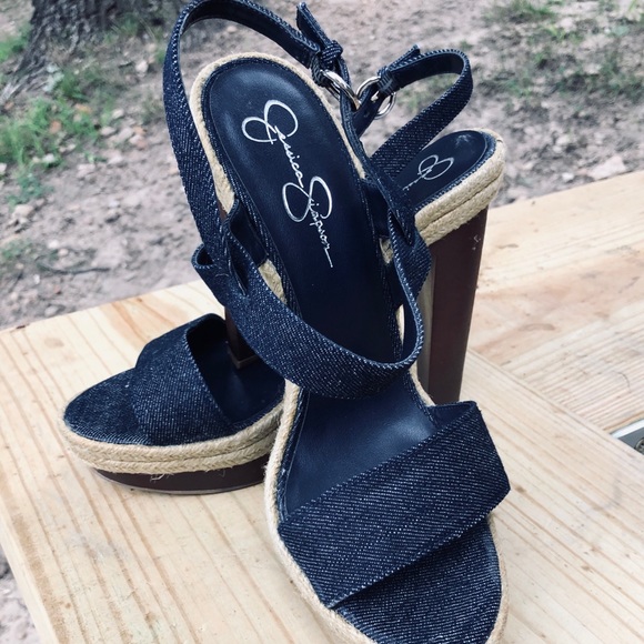 Jessica Simpson Shoes - Jessica Simpson Denim Heels